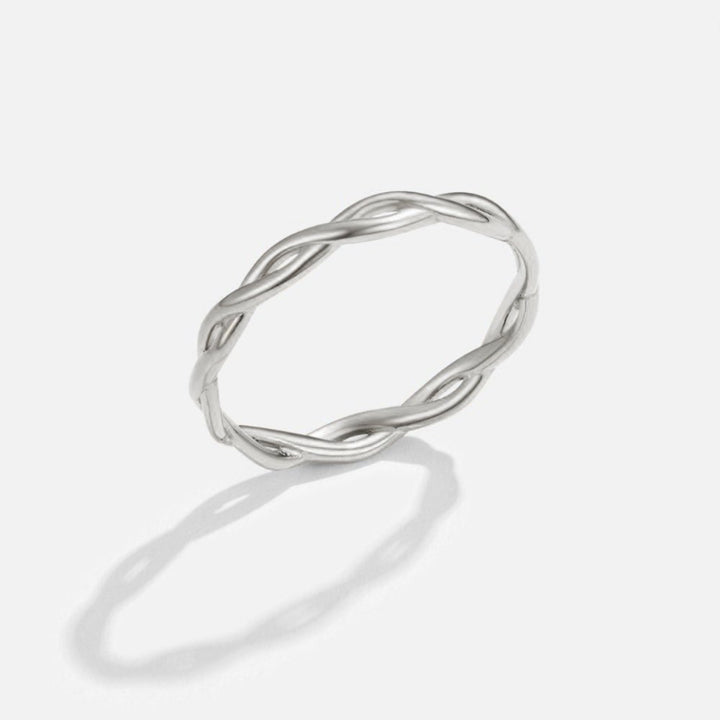 Endless silver twist ring
