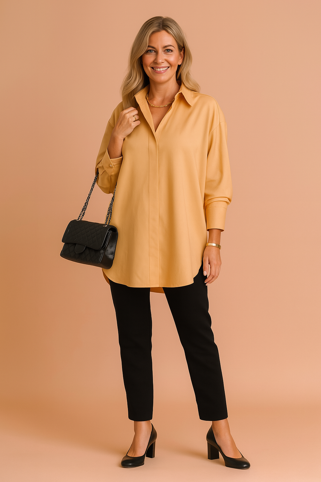 Women's Oversized Fit Shirt Blouse - Classic Collar