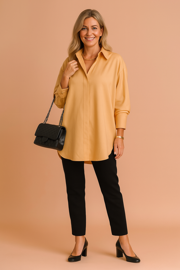 Women's Oversized Fit Shirt Blouse - Classic Collar