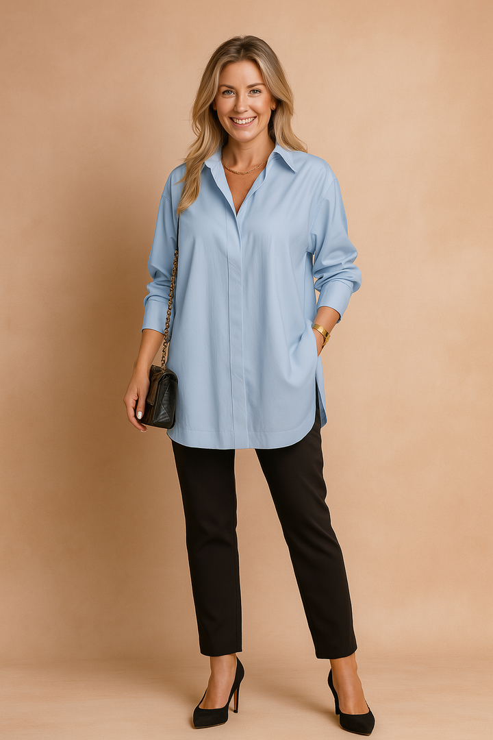 Women's Oversized Fit Shirt Blouse - Classic Collar