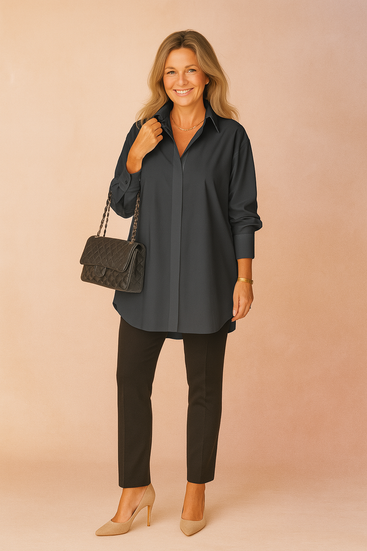 Women's Oversized Fit Shirt Blouse - Classic Collar