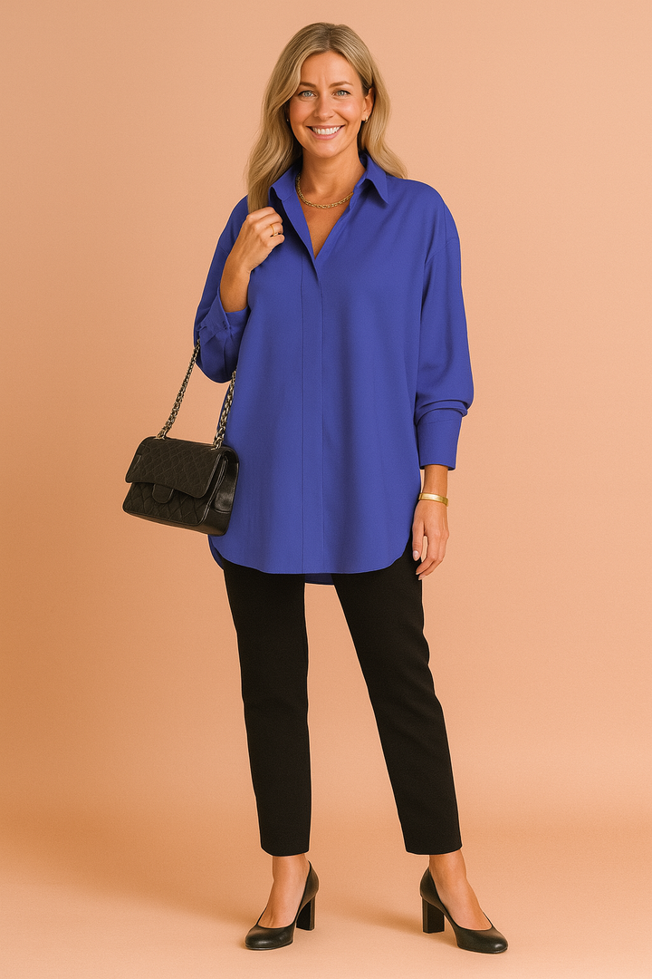 Women's Oversized Fit Shirt Blouse - Classic Collar