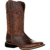 Men's Western Boots with Contrast Stitching - Faux Leather, Non-Slip Sole