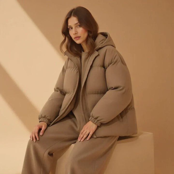 Women's Quilted Winter Coat with Hood
