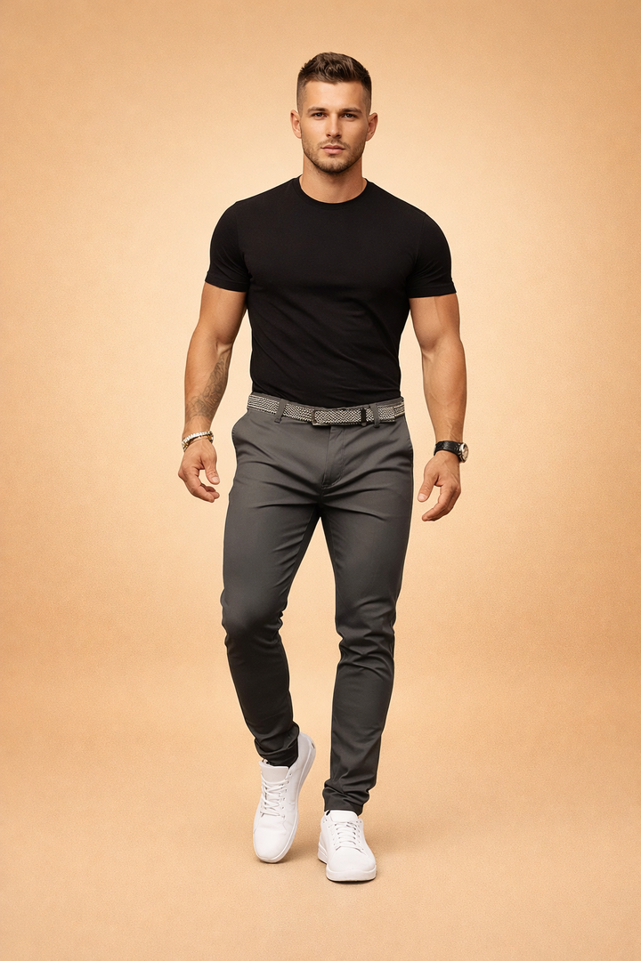 Men's Slim Fit Trousers with Tailored Waist - Smart Casual