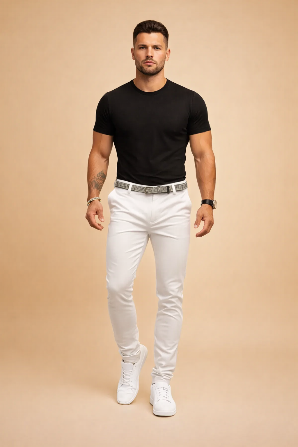 Men's Slim Fit Trousers with Tailored Waist - Smart Casual