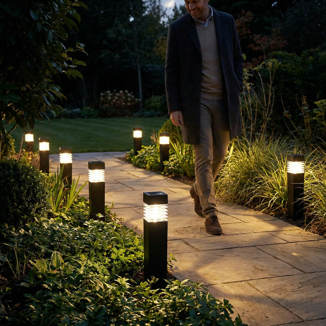 Solar LED garden stake lights for paths