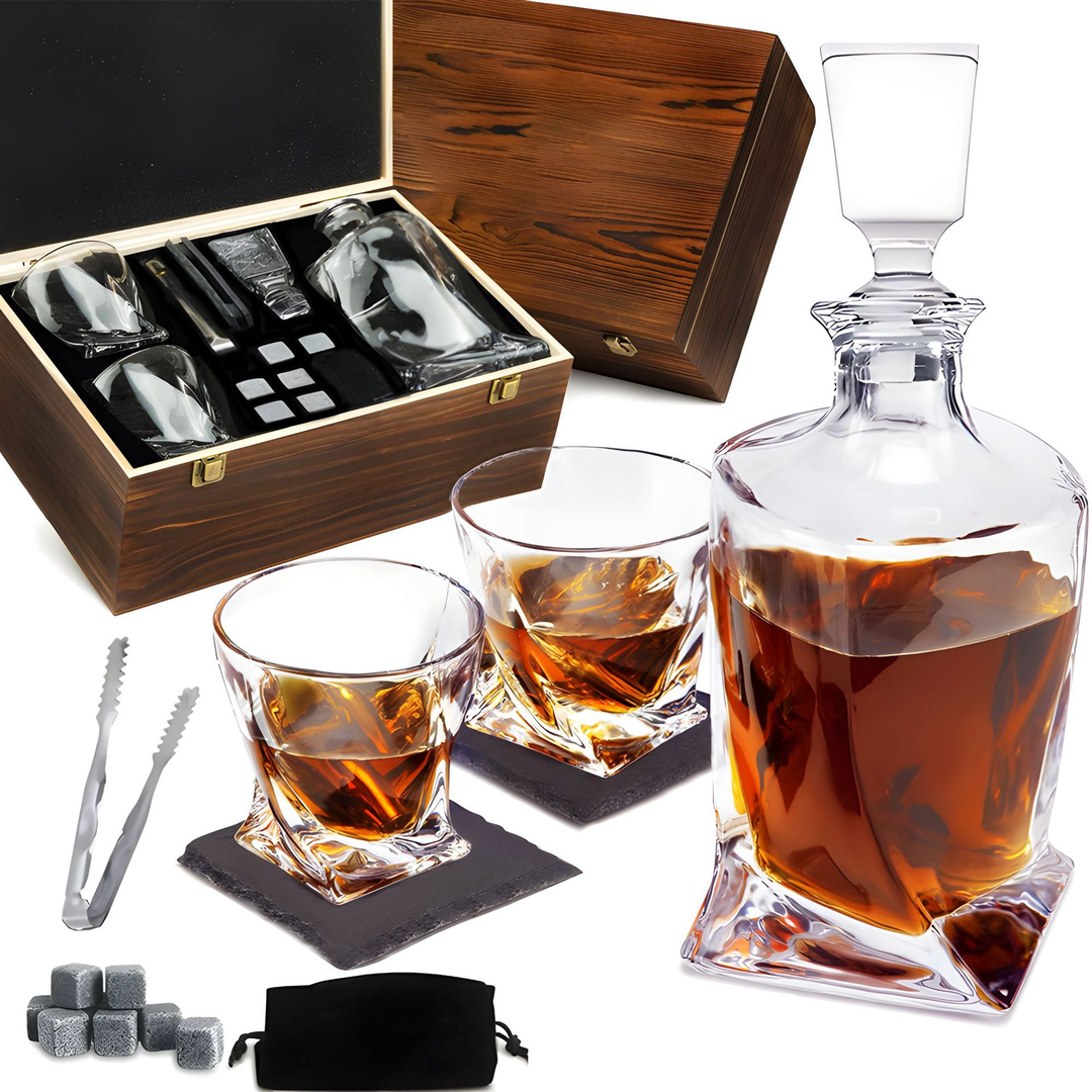 Luxury Crystal Decanter and Glass Set – WhiskeyWave