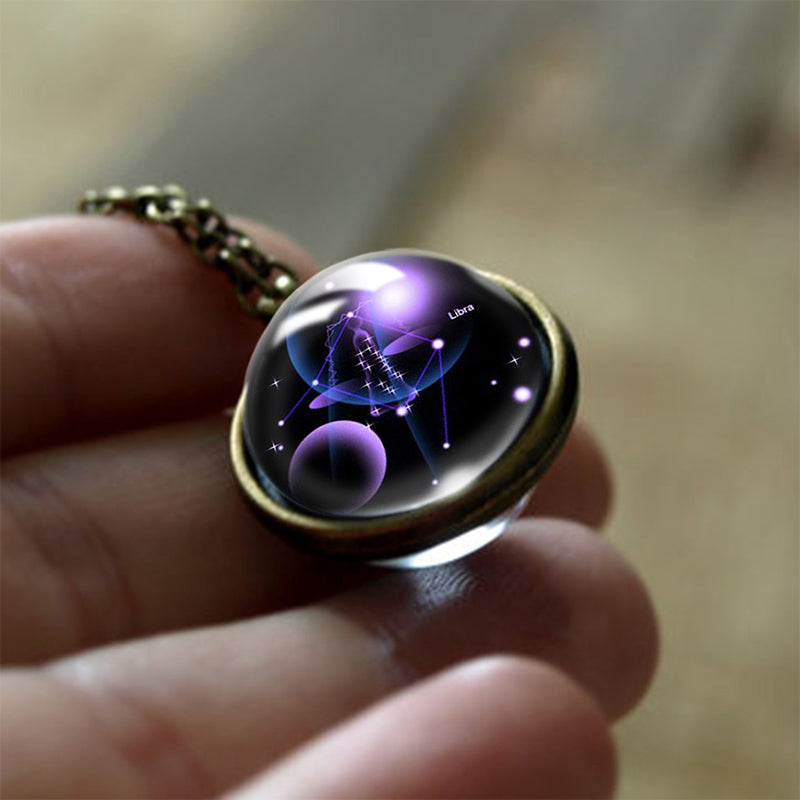 Glass Zodiac Sign Protection Pendant – Sofia
