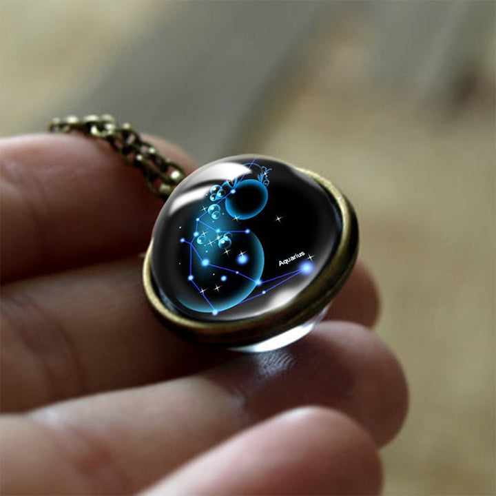 Glass Zodiac Sign Protection Pendant – Sofia