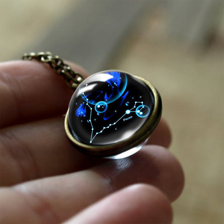Glass Zodiac Sign Protection Pendant – Sofia