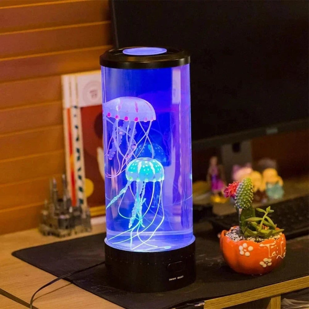 Kids' Color-Changing Jellyfish Lighting Lamp with LED Night Light and Flowing Tentacles Up