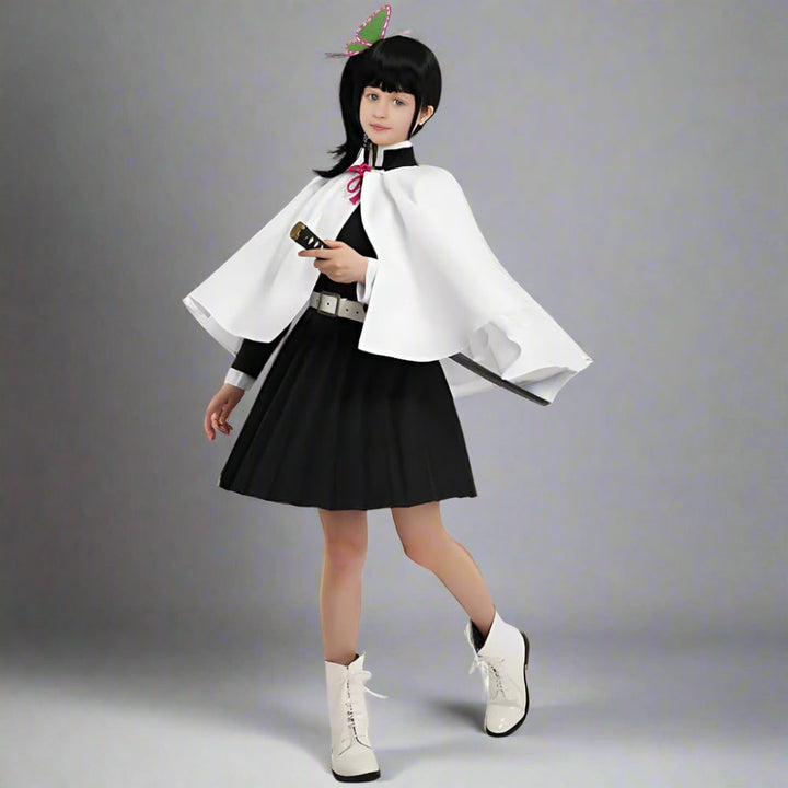 Kids' Halloween Anime Cosplay Costume and Outfit Set with Kimono Haori Jacket and Wide Leg Wraps