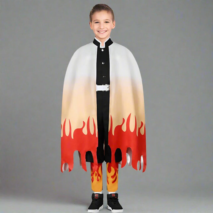Kids' Halloween Anime Cosplay Costume and Outfit Set with Kimono Haori Jacket and Wide Leg Wraps