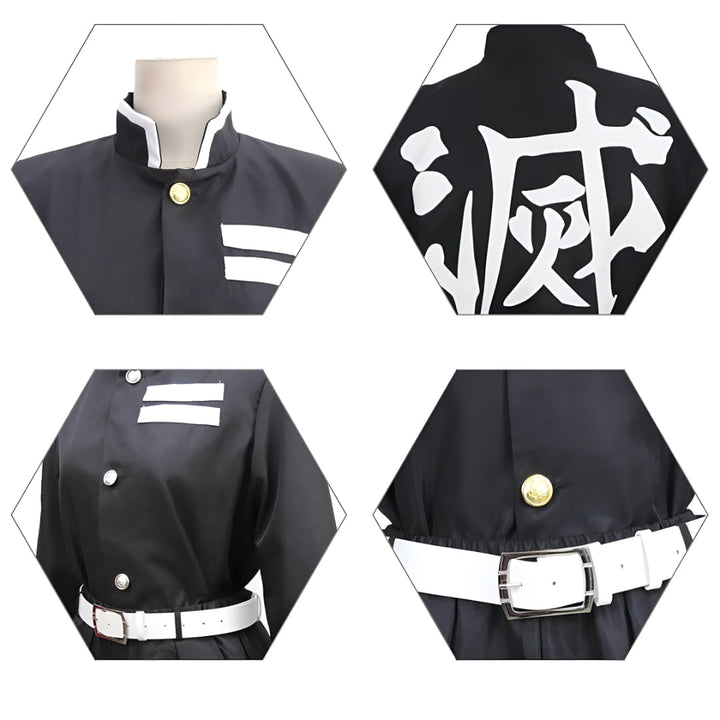 Kids' Halloween Anime Cosplay Costume and Outfits with Flame Pattern Cape Jacket and Leg Wraps