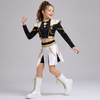 Kids' Halloween Cosplay Costume with Wig Sequined Crop Top Pleated Skirt and Studded Shoulder Armor