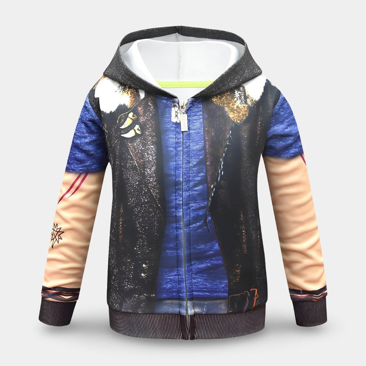 Kids' Halloween Costume and Zip-Up with Printed Design Funny