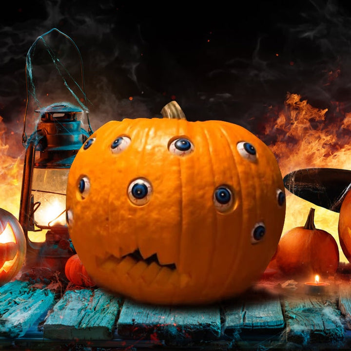 Halloween Jack O Lantern Pumpkin Decor with Animatronic Moving Eyes for Scary Party Prop
