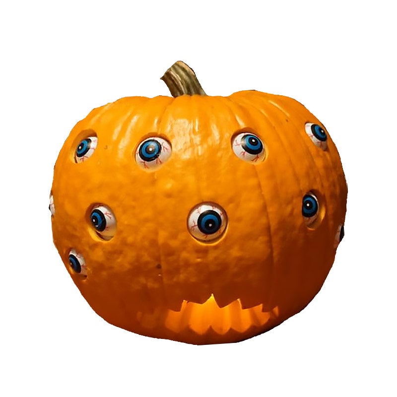 Halloween Jack O Lantern Pumpkin Decor with Animatronic Moving Eyes for Scary Party Prop