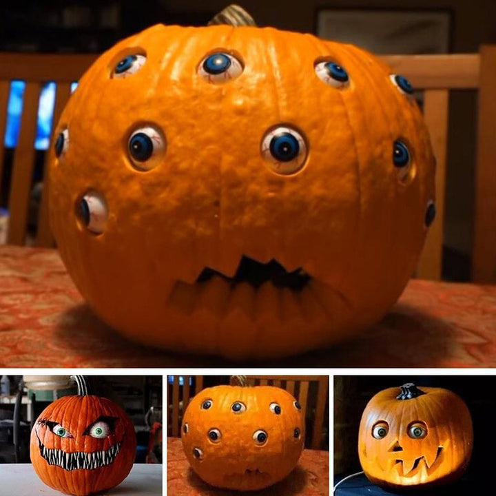 Halloween Jack O Lantern Pumpkin Decor with Animatronic Moving Eyes for Scary Party Prop