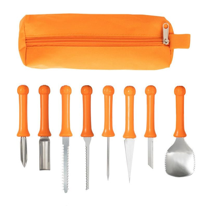 Halloween Pumpkin Carving Kit with Tools and Supplies 8-Piece Stainless Steel Set