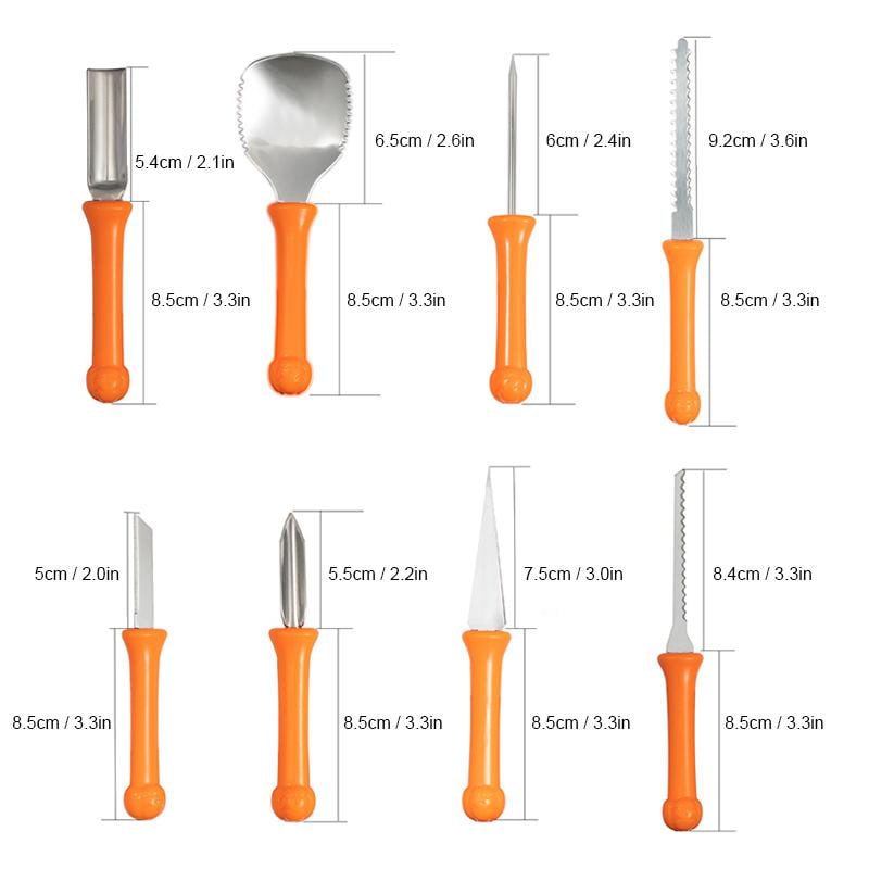 Halloween Pumpkin Carving Kit with Tools and Supplies 8-Piece Stainless Steel Set