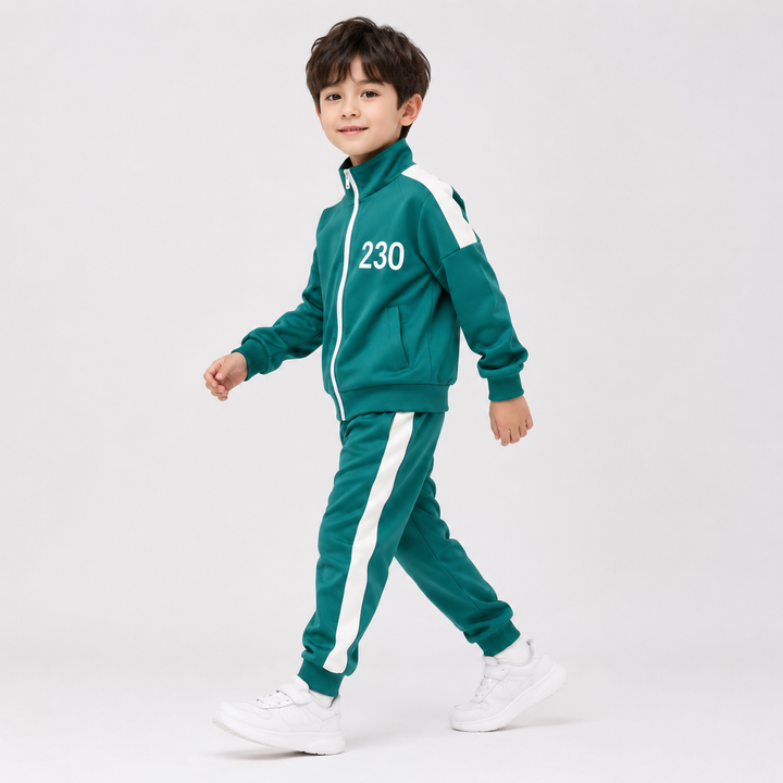 Kids' Halloween survival game Costume Three-Piece Set with Jacket Pants and T-Shirt
