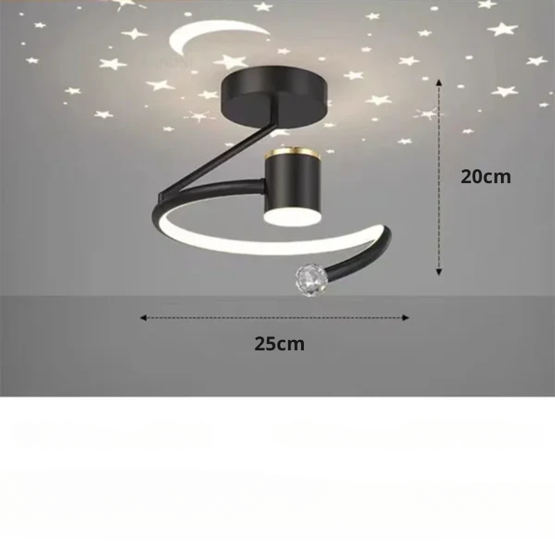 Kids' LED Ceiling Light with Star Projection and Dimmable Semi Flush Design for Bedroom