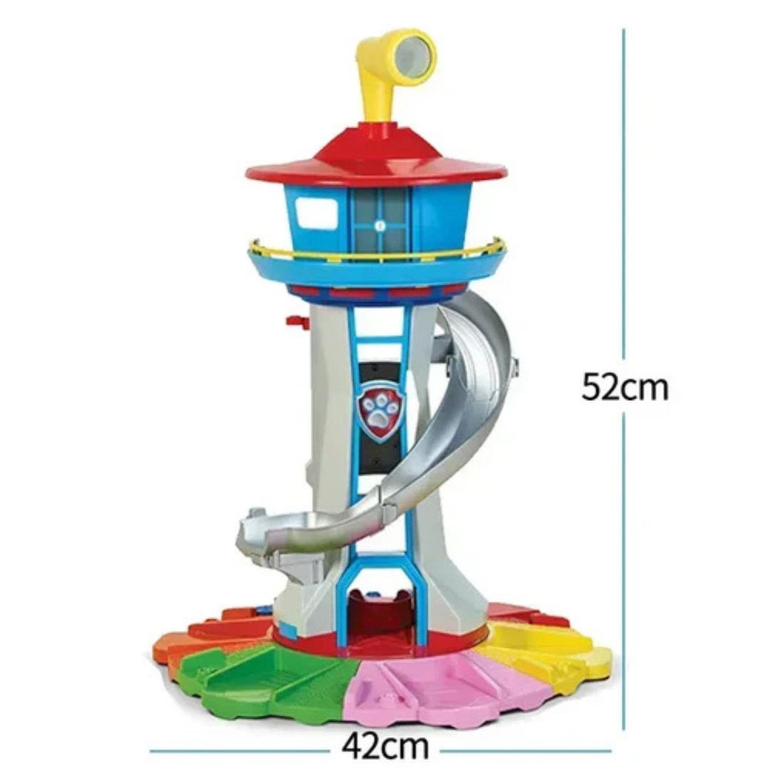 Kids' Toy Set Lookout Tower with Spiral Slide Rotating Periscope and Rescue Vehicles