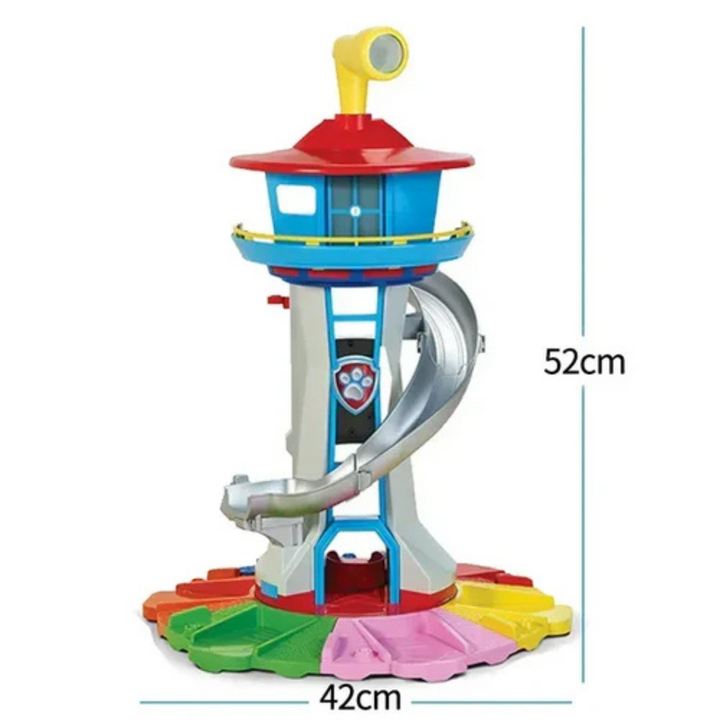 Kids' Toy Set Lookout Tower with Spiral Slide Rotating Periscope and Rescue Vehicles