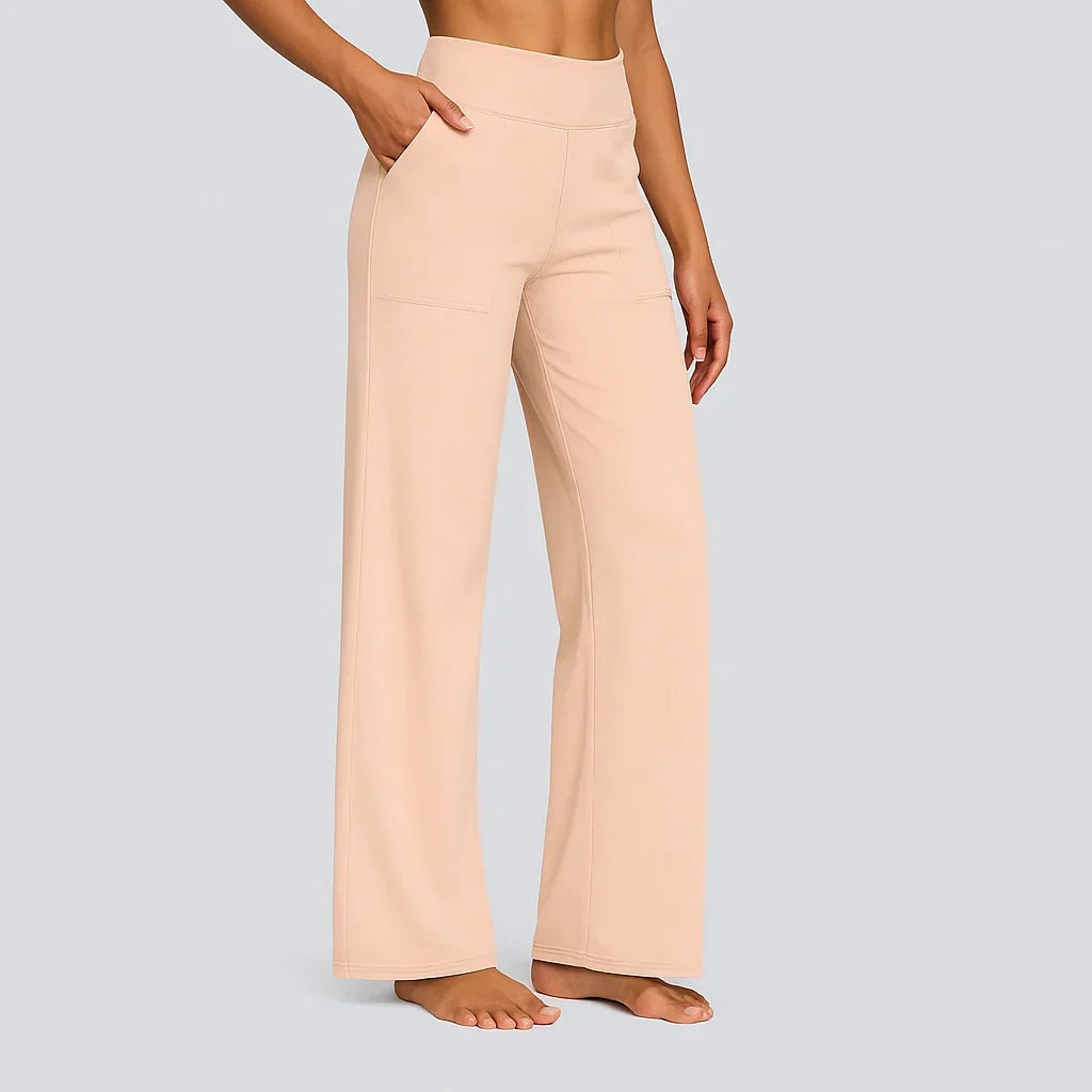 Women's High-Waisted Stretch Trousers – Comfortable Pull-On Trousers