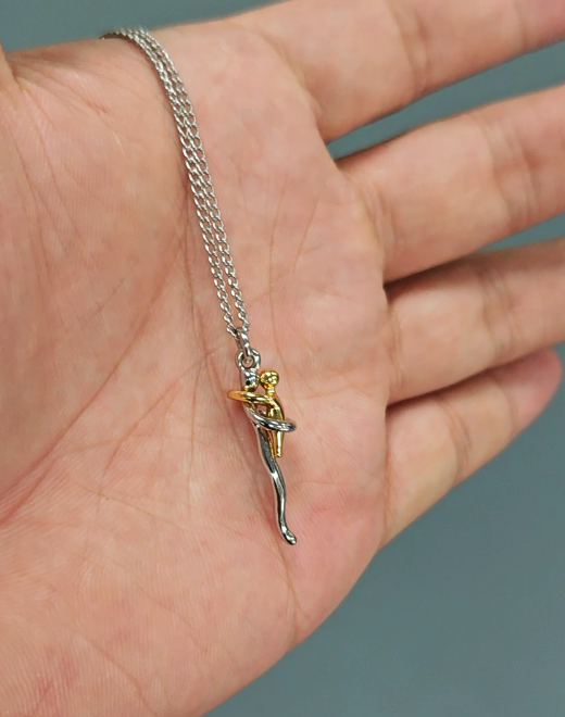 Pendant Necklace for Daughter or Granddaughter in Silver and Gold Tone