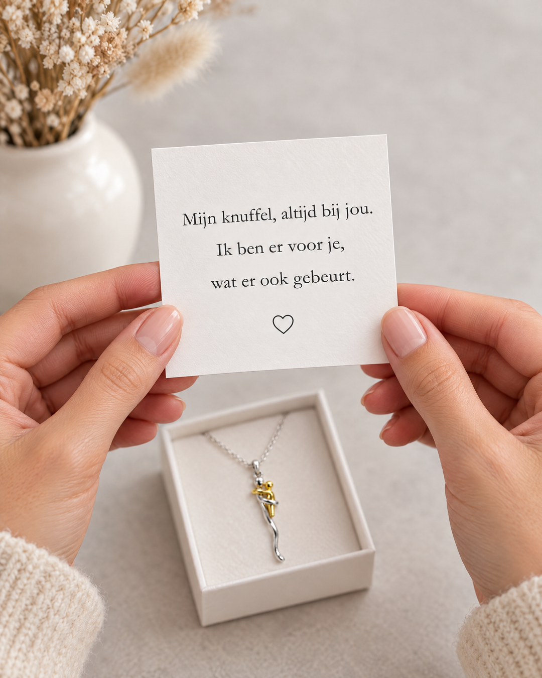 Pendant Necklace for Daughter or Granddaughter in Silver and Gold Tone
