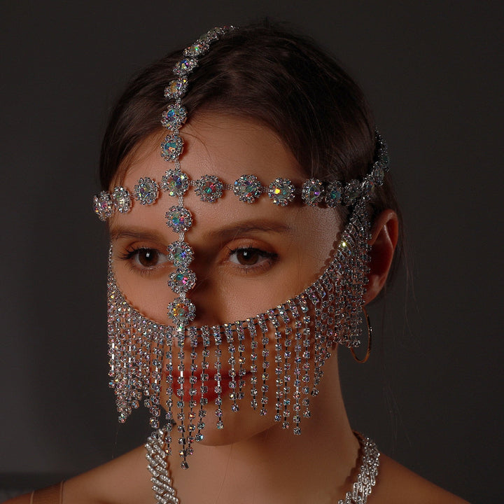 Sparkling Veil Mask | Masquerade Face Jewellery