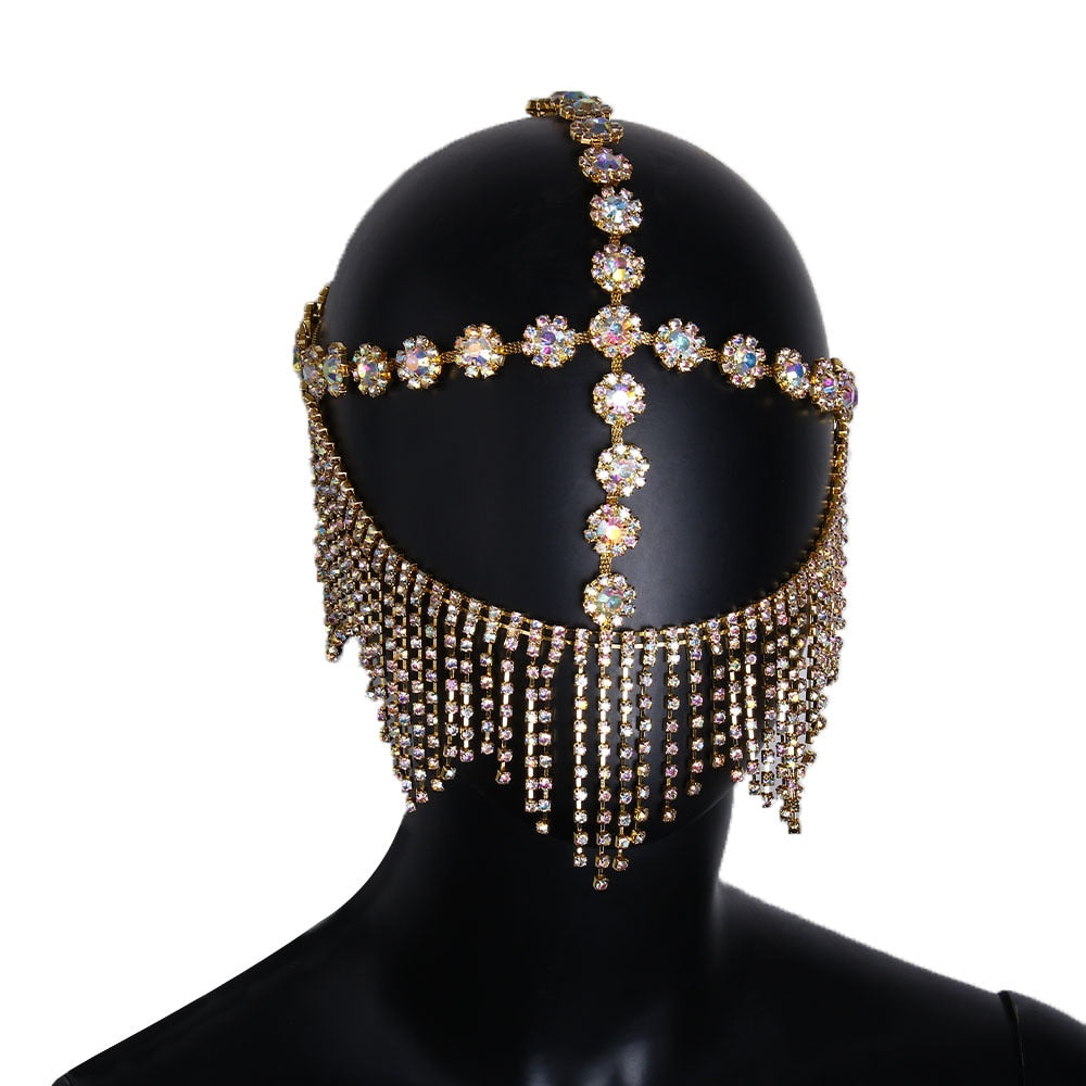 Sparkling Veil Mask | Masquerade Face Jewellery