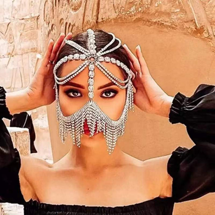 Sparkling Veil Mask | Masquerade Face Jewellery