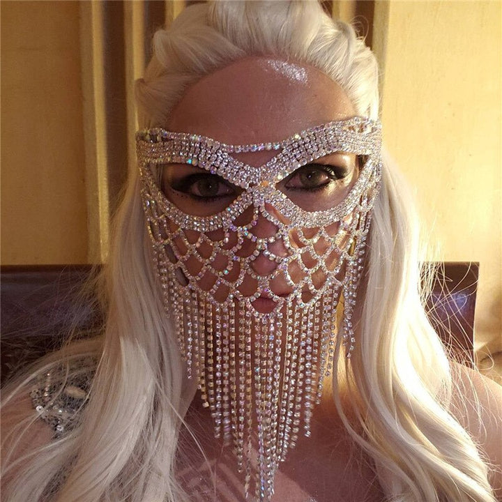 Sparkling Veil Mask | Masquerade Face Jewellery
