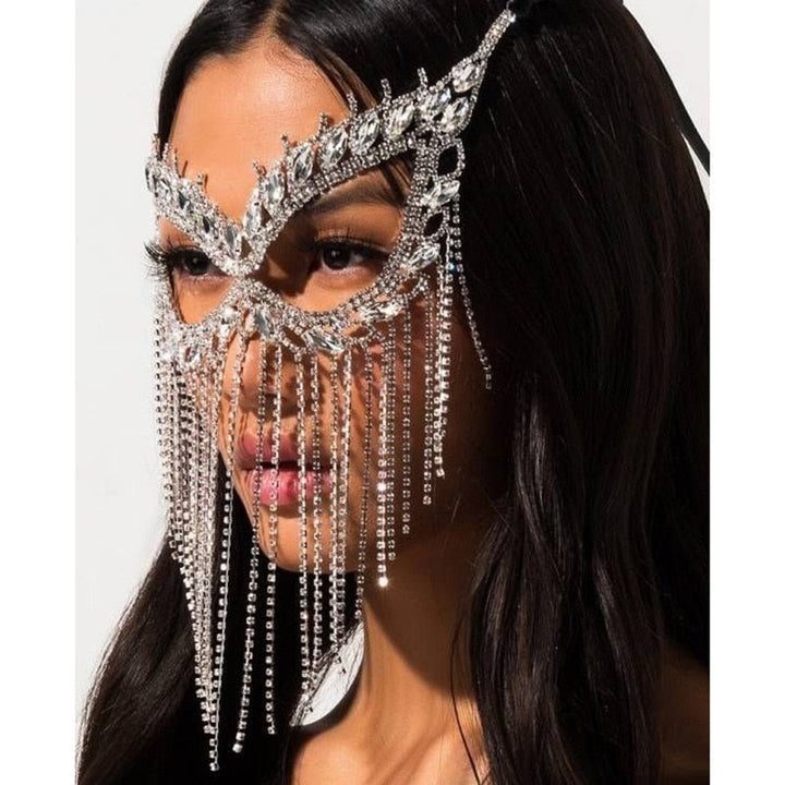 Sparkling Veil Mask | Masquerade Face Jewellery