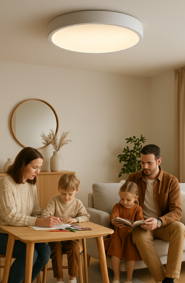 Round LED Ceiling Light – Scandinavian Style, Long-Lasting & Atmospheric Light for Your Home