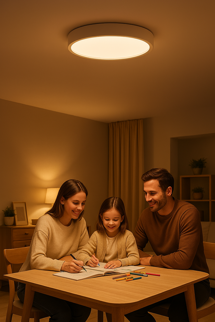 Round LED Ceiling Light – Scandinavian Style, Long-Lasting & Atmospheric Light for Your Home