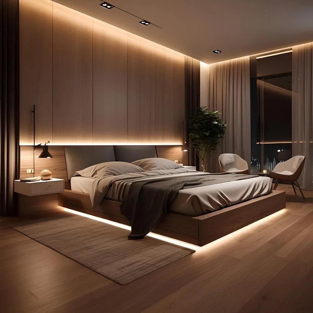 LED Light Strip with Motion Sensor and Activated Lighting for Bedroom Tape Under Cabinet