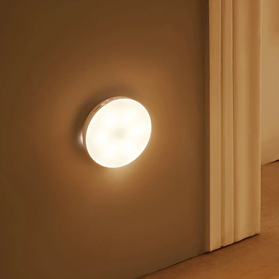 LED Motion Sensor Light Activated Detection Wireless Magnetic Puck Warm White