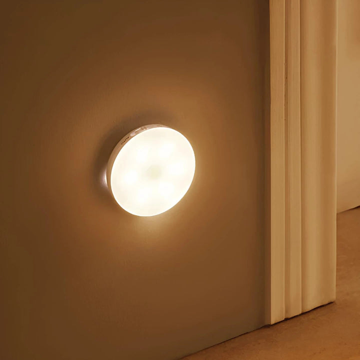 LED Motion Sensor Light Activated Detection Wireless Magnetic Puck Warm White