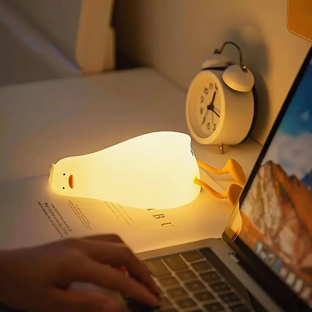 LED Night Light Rechargeable Silicone Portable Squishy Animal Warm White