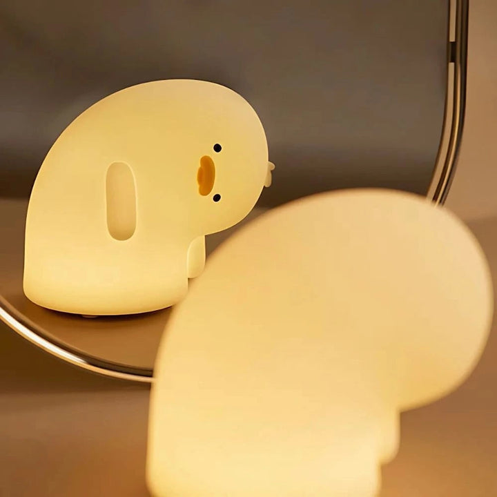 LED Night Light Rechargeable Silicone Portable Squishy Animal Warm White