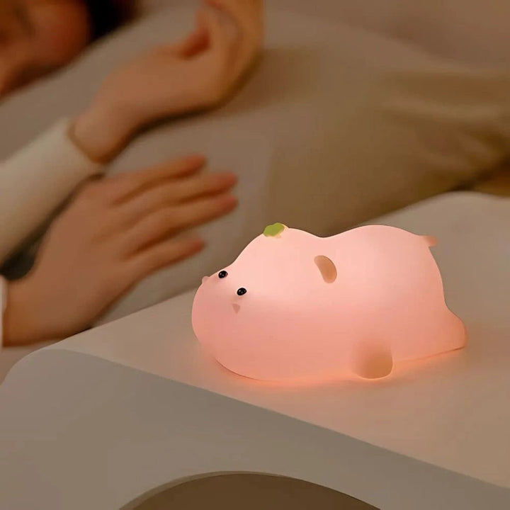 LED Night Light Rechargeable Silicone Portable Squishy Animal Warm White