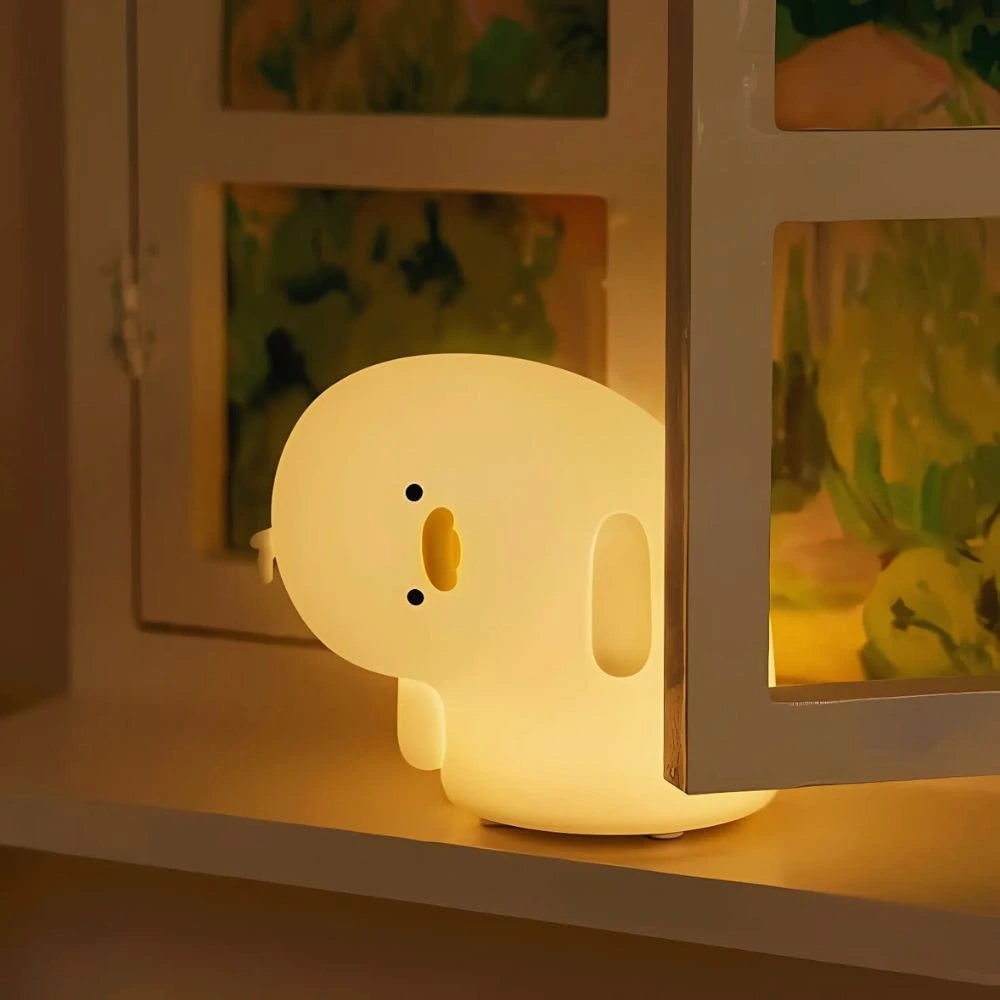 LED Night Light Rechargeable Silicone Portable Squishy Animal Warm White
