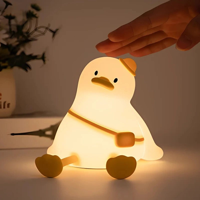 LED Night Light Rechargeable Silicone Portable Squishy Animal Warm White