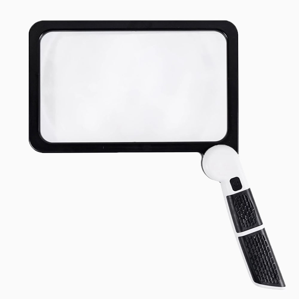 Full-Page Handheld Magnifying Glass – 5X Magnification, LED-Illuminated Magnifier with 3 Modes, Ideal for Reading Books and for the Elderly