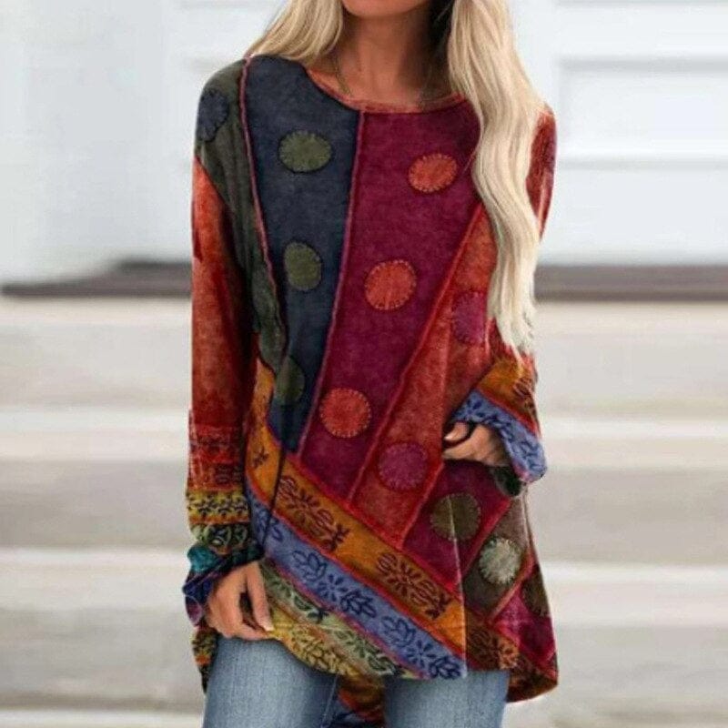 Autumnal knitted jumper with vintage flair – Elisa